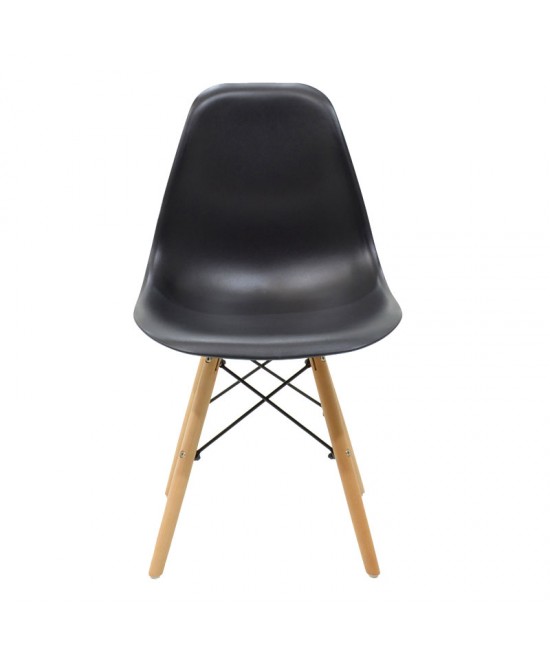 Καρέκλα Alta PP μαύρο-φυσικό πόδι 46x50x82