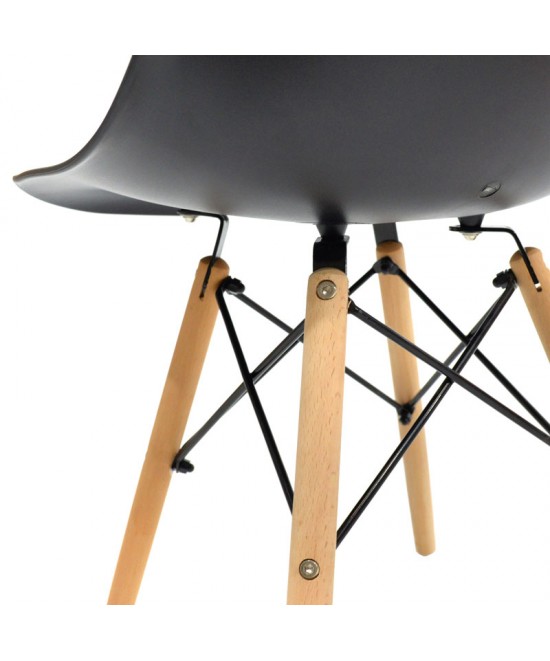 Καρέκλα Alta PP μαύρο-φυσικό πόδι 46x50x82