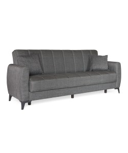 Καναπές-κρεβάτι με αποθηκευτικό χώρο τριθέσιος Milos γκρι ύφασμα 210x78x85