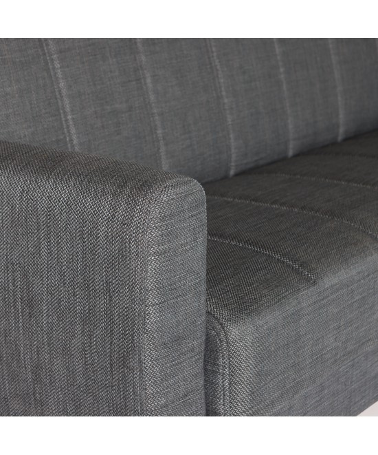 Καναπές-κρεβάτι με αποθηκευτικό χώρο τριθέσιος Milos γκρι ύφασμα 210x78x85