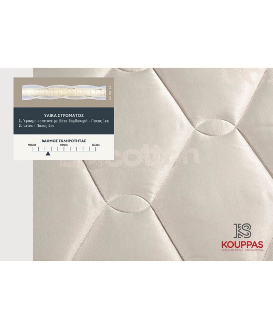 KPS ΑΝΩΣΤΡΩΜΑ LATEX 160X190X6ΕΚ BIOCOTTON