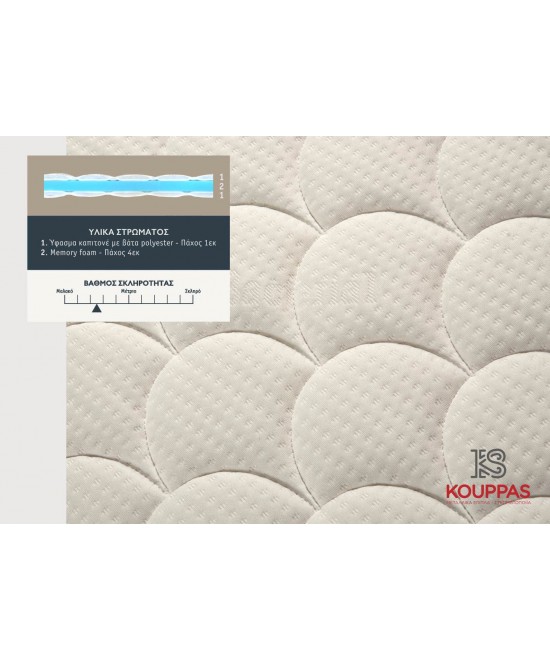 KPS ΑΝΩΣΤΡΩΜΑ MEMORY 150X200X6ΕΚ ANTIBACTERIAL