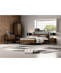 KPS/ ΛΩΡΑ ΚΡΕΒΑΤΙ ΞΥΛΙΝΟ-ΜΕΤΑΛΛΙΚΟ ΔΙΠΛΟ ΕΛΛΗΝΙΚΗΣ ΚΑΤΑΣΚΕΥΗΣ ΓΙΑ ΣΤΡΩΜΑ 150Χ190 ΕΚ