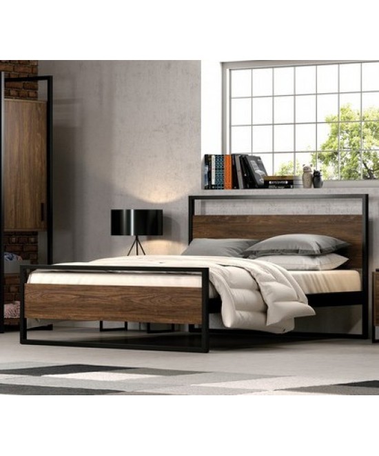 ΛΩΡΑ ΚΡΕΒΑΤΙ ΞΥΛΟ-ΜΕΤΑΛΛΟ ΜΑΥΡΟ/VINTAGE MARINE ΔΙΠΛΟ ΕΛΛΗΝΙΚΗΣ ΚΑΤΑΣΚΕΥΗΣ ΓΙΑ ΣΤΡΩΜΑ 160Χ200ΕΚ. ΜΕ ΤΑΒΛΕΣ