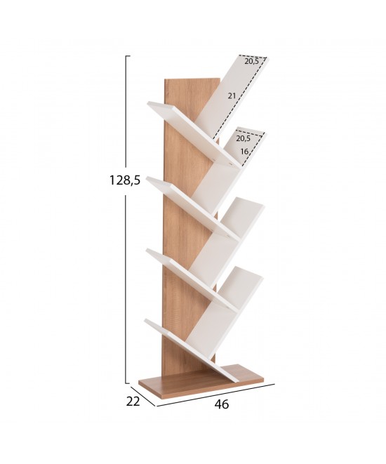 ΒΙΒΛΙΟΘΗΚΗ LIANA HM9028.14 ΜΕΛΑΜΙΝΗ SONAMA/ΛΕΥΚΟ 46x22x128,5Yεκ. ΒΙΒΛΙΟΘΗΚΗ LIANA HM9028.14 ΜΕΛΑΜΙΝΗ SONAMA/ΛΕΥΚΟ 46x22x128,5Yεκ.