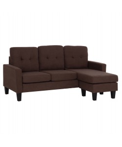 ΚΑΝΑΠΕΣ ΓΩΝΙΑ ΑΝΑΣΤΡΕΨΙΜΗ MEGGY HM3297.12 ΚΑΦΕ ΥΦΑΣΜΑ 184.5x129x86Yεκ.