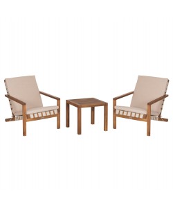 LOUNGE ΣΕΤ ΕΞ.ΧΩΡΟΥ 3ΤΜΧ DAME HM10982 ΞΥΛΟ ΑΚΑΚΙΑΣ--ΣΧΟΙΝΙ STRAP & ΜΑΞΙΛΑΡΙΑ ΣΕ ΜΠΕΖ