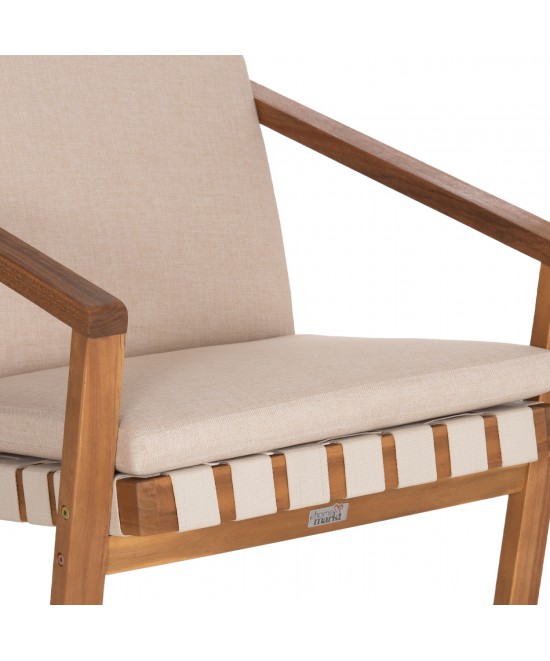 LOUNGE ΣΕΤ ΕΞ.ΧΩΡΟΥ 3ΤΜΧ DAME HM10982 ΞΥΛΟ ΑΚΑΚΙΑΣ--ΣΧΟΙΝΙ STRAP & ΜΑΞΙΛΑΡΙΑ ΣΕ ΜΠΕΖ