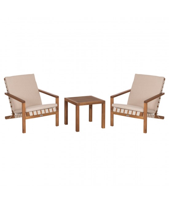 LOUNGE ΣΕΤ ΕΞ.ΧΩΡΟΥ 3ΤΜΧ DAME HM10982 ΞΥΛΟ ΑΚΑΚΙΑΣ--ΣΧΟΙΝΙ STRAP & ΜΑΞΙΛΑΡΙΑ ΣΕ ΜΠΕΖ