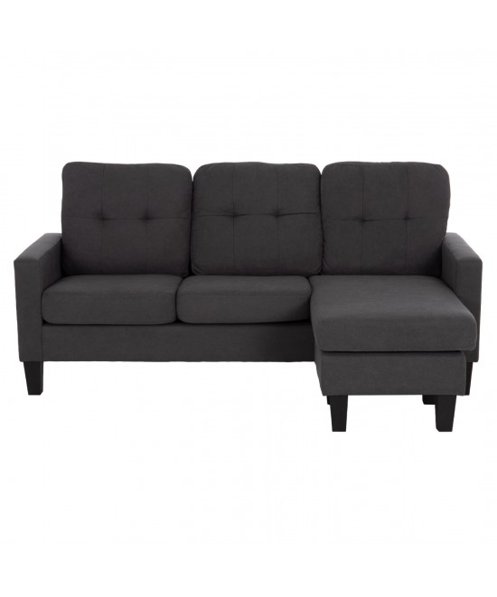 ΚΑΝΑΠΕΣ ΓΩΝΙΑ ΑΝΑΣΤΡΕΨΙΜΗ MEGGY HM3297.11 ΓΚΡΙ ΥΦΑΣΜΑ 184.5x75-129x86Yεκ.