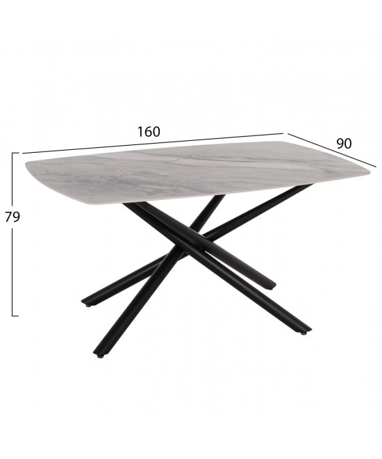 ΤΡΑΠΕΖΙ ΤΡΑΠΕΖΑΡΙΑΣ ISKA HM18420 ΚΕΡΑΜΙΚΟ TOP ΣΕ ΛΕΥΚΟ/ΚΑΦΕ ΜΑΡΜΑΡΟ 160x90x79Υεκ
