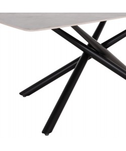 ΤΡΑΠΕΖΙ ΤΡΑΠΕΖΑΡΙΑΣ ISKA HM18423 ΚΕΡΑΜΙΚΟ TOP ΣΕ ΛΕΥΚΟ/ΚΑΦΕ ΜΑΡΜΑΡΟ 178x89x79Υεκ