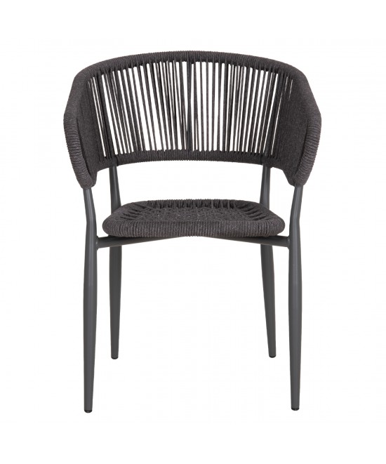 ΠΟΛΥΘΡΟΝΑ ΑΛΟΥΜΙΝΙΟΥ EULO HM5783.21 ΓΚΡΙ-TWISTED RATTAN ΓΚΡΙ 57x63x77Υεκ.