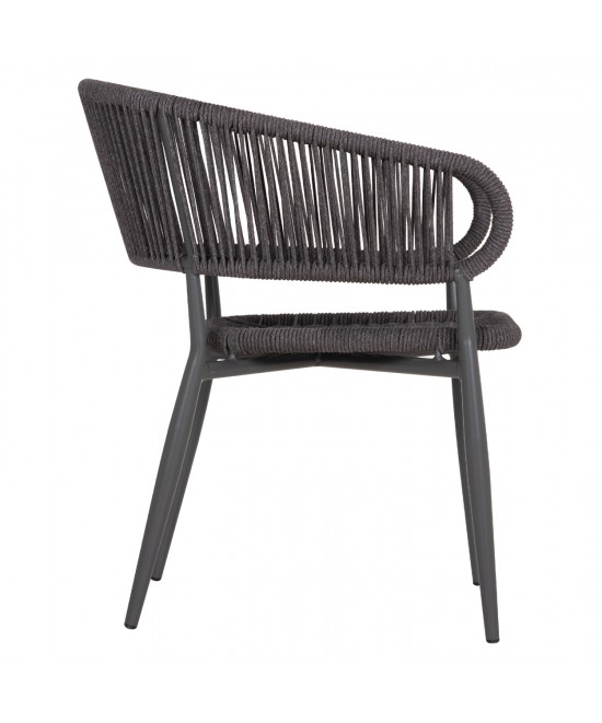 ΠΟΛΥΘΡΟΝΑ ΑΛΟΥΜΙΝΙΟΥ EULO HM5783.21 ΓΚΡΙ-TWISTED RATTAN ΓΚΡΙ 57x63x77Υεκ.