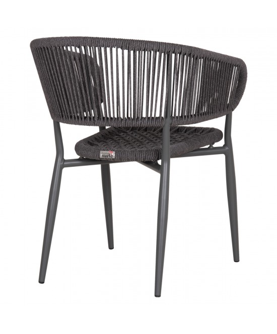 ΠΟΛΥΘΡΟΝΑ ΑΛΟΥΜΙΝΙΟΥ EULO HM5783.21 ΓΚΡΙ-TWISTED RATTAN ΓΚΡΙ 57x63x77Υεκ.