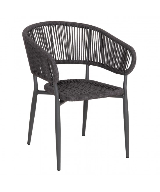 ΠΟΛΥΘΡΟΝΑ ΑΛΟΥΜΙΝΙΟΥ EULO HM5783.21 ΓΚΡΙ-TWISTED RATTAN ΓΚΡΙ 57x63x77Υεκ.