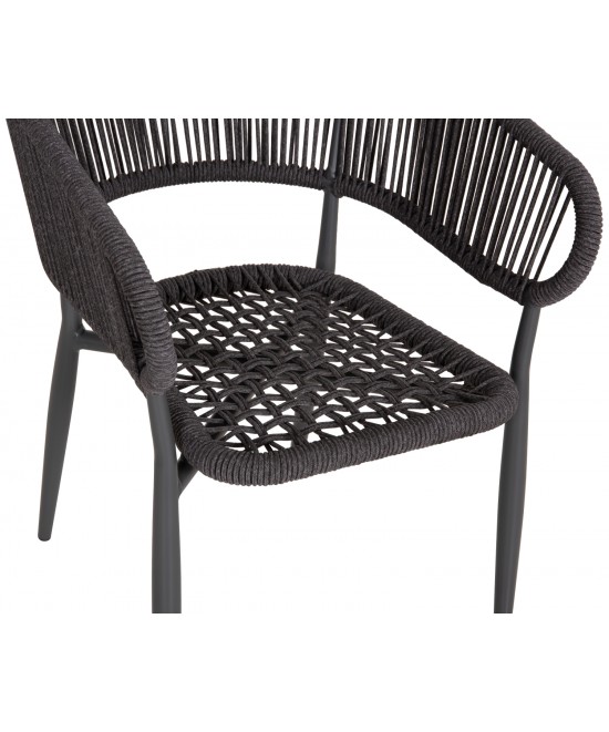 ΠΟΛΥΘΡΟΝΑ ΑΛΟΥΜΙΝΙΟΥ EULO HM5783.21 ΓΚΡΙ-TWISTED RATTAN ΓΚΡΙ 57x63x77Υεκ.