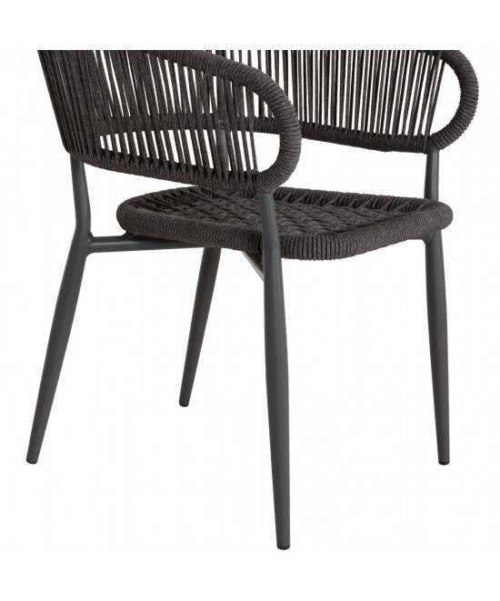 ΠΟΛΥΘΡΟΝΑ ΑΛΟΥΜΙΝΙΟΥ EULO HM5783.21 ΓΚΡΙ-TWISTED RATTAN ΓΚΡΙ 57x63x77Υεκ.