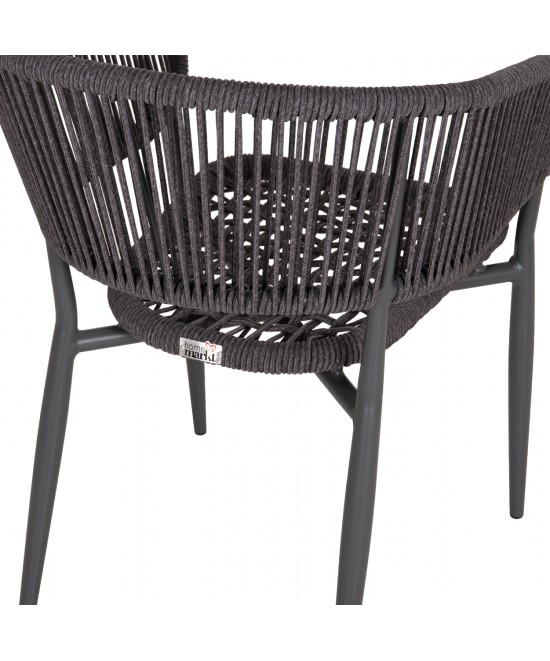 ΠΟΛΥΘΡΟΝΑ ΑΛΟΥΜΙΝΙΟΥ EULO HM5783.21 ΓΚΡΙ-TWISTED RATTAN ΓΚΡΙ 57x63x77Υεκ.