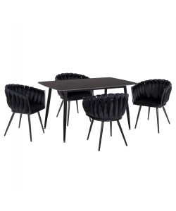 ΣΕΤ ΤΡΑΠΕΖΑΡΙΑΣ 5ΤΜΧ RAVEN HM12116.03 ΚΕΡΑΜΙΚΟ TOP ΜΑΥΡΟ ΜΑΡΜΑΡΟ--ΜΑΥΡΟ ΒΕΛΟΥΔΟ