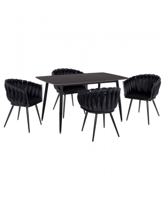 ΣΕΤ ΤΡΑΠΕΖΑΡΙΑΣ 5ΤΜΧ RAVEN HM12116.03 ΚΕΡΑΜΙΚΟ TOP ΜΑΥΡΟ ΜΑΡΜΑΡΟ--ΜΑΥΡΟ ΒΕΛΟΥΔΟ
