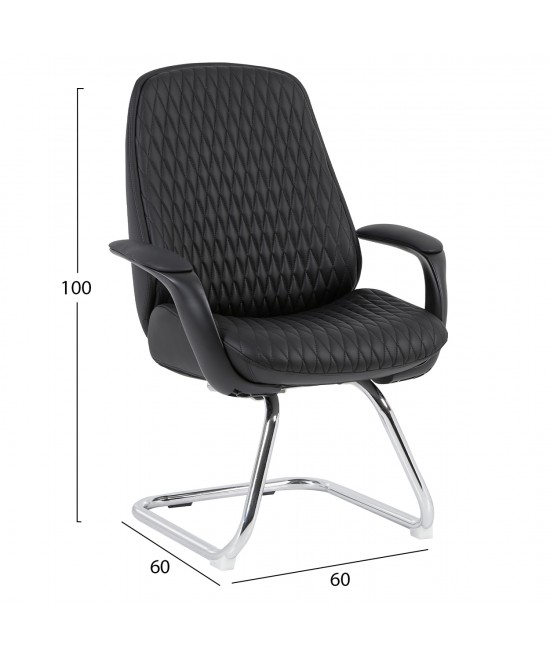 ΚΑΡΕΚΛΑ ΕΠΙΣΚΕΠΤΗ VELUM-s HM1235.01 ΜΑΥΡO PU--ΒΑΣΗ ΧΡΩΜΙΟΥ 71x60x100Υεκ.