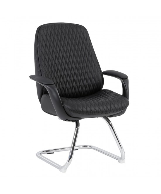 ΚΑΡΕΚΛΑ ΕΠΙΣΚΕΠΤΗ VELUM-s HM1235.01 ΜΑΥΡO PU--ΒΑΣΗ ΧΡΩΜΙΟΥ 71x60x100Υεκ.