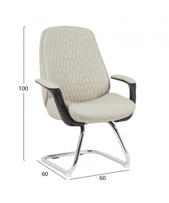 ΚΑΡΕΚΛΑ ΕΠΙΣΚΕΠΤΗ VELUM-s HM1235.02 ΜΠΕΖ PU--ΒΑΣΗ ΧΡΩΜΙΟΥ 71x60x100Υεκ.