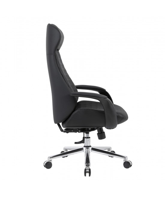 ΚΑΡΕΚΛΑ ΓΡΑΦΕΙΟΥ PREMIUM VELUM HM1233.01 ΜΑΥΡΟ PU--ΒΑΣΗ ΧΡΩΜΙΟΥ 71x69x116-122Υεκ.