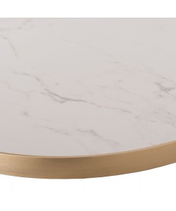 ΕΠΙΦΑΝΕΙΑ ΤΡΑΠΕΖΙΟΥ SINTERED STONE HM6652.12 ΜΕ ΠΛΑΙΣΙΟ ALU ΧΡΥΣΟ Φ60εκ.