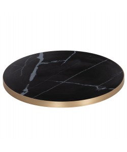 ΕΠΙΦΑΝΕΙΑ ΤΡΑΠΕΖΙΟΥ SINTERED STONE HM6653.13 ΜΕ ΠΛΑΙΣΙΟ ALU ΧΡΥΣΟ Φ70εκ.