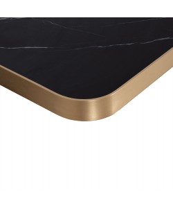 ΕΠΙΦΑΝΕΙΑ ΤΡΑΠΕΖΙΟΥ SINTERED STONE ΤΕΤΡΑΓΩΝΗ HM6654.13 ΠΛΑΙΣΙΟ ALU ΧΡΥΣΟ 70x70εκ.