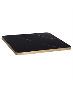 ΕΠΙΦΑΝΕΙΑ ΤΡΑΠΕΖΙΟΥ SINTERED STONE ΤΕΤΡΑΓΩΝΗ HM6655.13 ΠΛΑΙΣΙΟ ALU ΧΡΥΣΟ 80x80εκ.