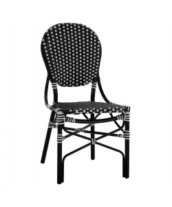 ΚΑΡΕΚΛΑ ΑΛΟΥΜΙΝΙΟΥ BAMBOO LOOK ΜΕ WICKER ΜΑΥΡΟ ΛΕΥΚΟ HM5792.02 46x60x96 εκ.