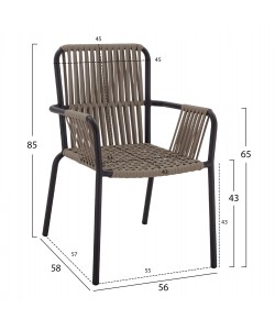ΣΕΤ ΤΡΑΠΕΖΑΡΙΑ 3ΤΜΧ ΤΡΑΠΕΖΙ ΑΛΟΥΜΙΝΙΟΥ 80X80 & ΠΟΛΥΘΡΟΝΕΣ ΑΝΘΡΑΚΙ HM11439