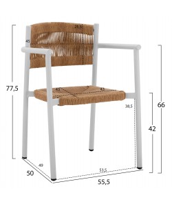 ΣΕΤ ΤΡΑΠΕΖΑΡΙΑ 3ΤΜΧ ΤΡΑΠΕΖΙ ΑΛΟΥΜΙΝΙΟΥ 80X80 & ΠΟΛΥΘΡΟΝΕΣ ΛΕΥΚΕΣ  HM11441