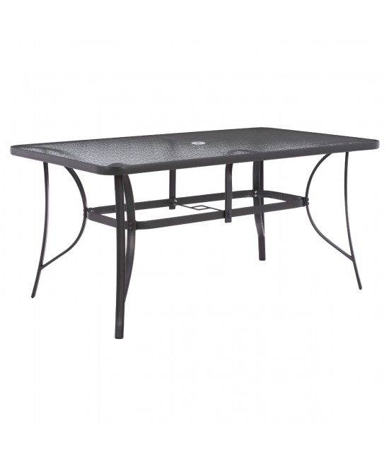 ΤΡΑΠΕΖΙ BRUNO 150X90Χ75Υεκ. ΜΕΤΑΛΛΙΚΟ ΟΡΘΟΓΩΝΙΟ ΓΚΡΙ ΜΕ ΤΡΥΠΑ ΟΜΠΡΕΛΑΣ Φ38  HM5145.11