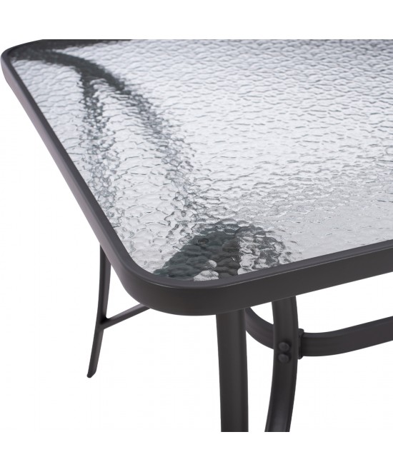 ΤΡΑΠΕΖΙ BRUNO 150X90Χ75Υεκ. ΜΕΤΑΛΛΙΚΟ ΟΡΘΟΓΩΝΙΟ ΓΚΡΙ ΜΕ ΤΡΥΠΑ ΟΜΠΡΕΛΑΣ Φ38  HM5145.11