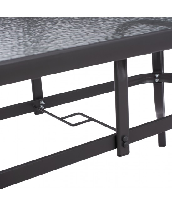 ΤΡΑΠΕΖΙ BRUNO 150X90Χ75Υεκ. ΜΕΤΑΛΛΙΚΟ ΟΡΘΟΓΩΝΙΟ ΓΚΡΙ ΜΕ ΤΡΥΠΑ ΟΜΠΡΕΛΑΣ Φ38  HM5145.11