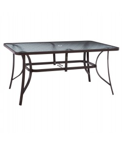 ΤΡΑΠΕΖΙ BRUNO 150X90Χ75Υεκ. ΜΕΤΑΛΛΙΚΟ ΟΡΘΟΓΩΝΙΟ ΚΑΦΕ ΜΕ ΤΡΥΠΑ ΟΜΠΡΕΛΑΣ Φ38 HM5145.12