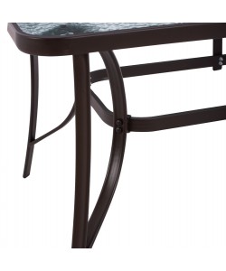 ΤΡΑΠΕΖΙ BRUNO 150X90Χ75Υεκ. ΜΕΤΑΛΛΙΚΟ ΟΡΘΟΓΩΝΙΟ ΚΑΦΕ ΜΕ ΤΡΥΠΑ ΟΜΠΡΕΛΑΣ Φ38 HM5145.12