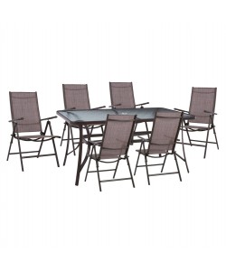 ΣΕΤ ΤΡΑΠΕΖΑΡΙΑ 7ΤΜΧ ΤΡΑΠΕΖΙ BRUNO 150Χ90 & ΠΟΛΥΘΡΟΝΕΣ 7ΘΕΣΕΩΝ ΚΑΦΕ HM11489