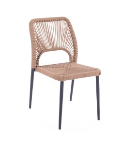 ΚΑΡΕΚΛΑ ΑΛΟΥΜΙΝΙΟΥ ΓΚΡΙ ΜΕ P.E.TWIST RATTAN ΜΠΕΖ HM5770.02 45x63x82Υ εκ.