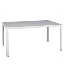 ΤΡΑΠΕΖΙ ΜΕΤΑΛΛΙΚΟ OFER ΟΡΘΟΓΩΝΙΟ ΛΕΥΚΟ ΠΑΓΟΥ ΜΕ ΓΥΑΛΙ HM5767.03 150X90Χ75Υ εκ.