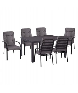 ΣΕΤ ΤΡΑΠΕΖΑΡΙΑΣ 7 ΤΜΧ ΤΡΑΠΕΖΙ ΓΚΡΙ 150X90 ΚΑΙ ΠΟΛΥΘΡΟΝΑ ΜΕ ΜΑΞΙΛΑΡΙ ΓΚΡΙ HM11521.01