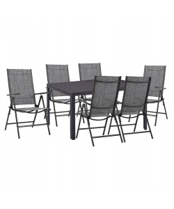 ΣΕΤ ΤΡΑΠΕΖΑΡΙΑΣ 7 ΤΜΧ ΤΡΑΠΕΖΙ ΓΚΡΙ 150X90 ΚΑΙ ΠΟΛΥΘΡΟΝΑ ΠΤΥΣ/ΝΗ HM11531.01