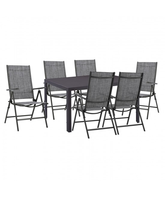 ΣΕΤ ΤΡΑΠΕΖΑΡΙΑΣ 7 ΤΜΧ ΤΡΑΠΕΖΙ ΓΚΡΙ 150X90 ΚΑΙ ΠΟΛΥΘΡΟΝΑ ΠΤΥΣ/ΝΗ HM11531.01