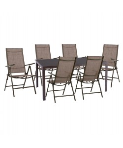 ΣΕΤ ΤΡΑΠΕΖΑΡΙΑΣ 7 ΤΜΧ ΤΡΑΠΕΖΙ ΚΑΦΕ 150X90 ΚΑΙ ΠΟΛΥΘΡΟΝΑ ΠΤΥΣ/ΝΗ ΚΑΦΕ HM11531.02