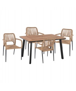 ΣΕΤ ΤΡΑΠΕΖΑΡΙΑΣ 5ΤΜΧ ΤΡΑΠΕΖΙ ΑΝΘΡΑΚΙ 120x80 ΚΑΙ ΠΟΛΥΘΡΟΝΑ ΜΕ ΣΧΟΙΝΙ HM11535.02