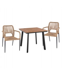 ΣΕΤ ΤΡΑΠΕΖΑΡΙΑΣ 3ΤΜΧ ΤΡΑΠΕΖΙ ΑΝΘΡΑΚΙ 80x80 ΚΑΙ ΠΟΛΥΘΡΟΝΑ ΜΕ ΣΧΟΙΝΙ HM11537.02